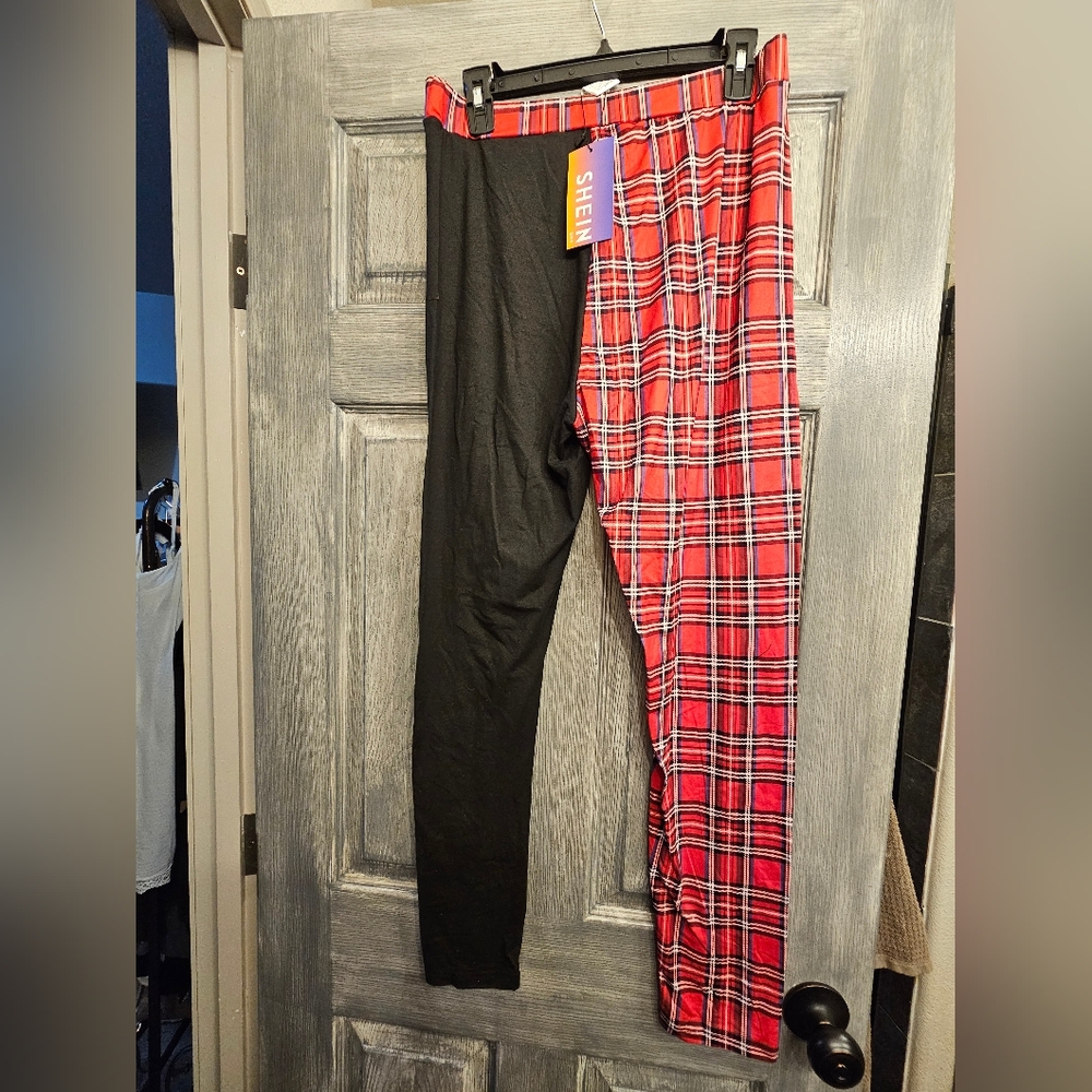 Large Shein Plaid Legging Pants